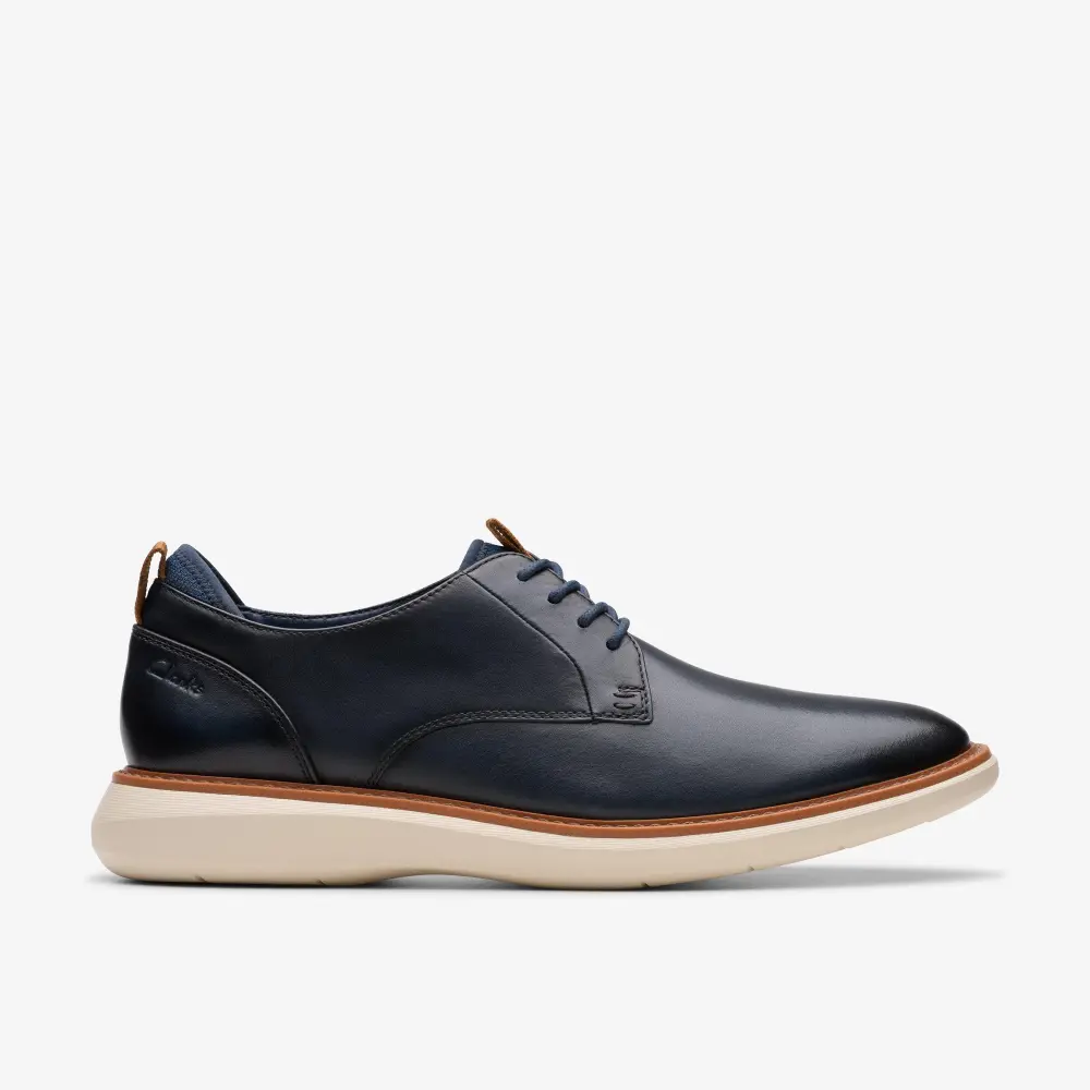 Mens Brantin Plain Navy Leather Oxford Shoes online