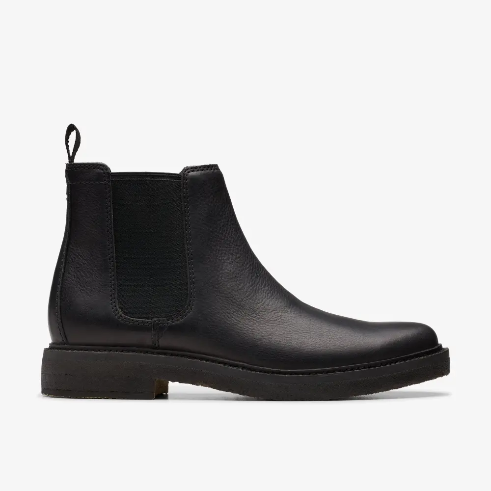 Mens Clarkdale Easy Black Leather Chelsea Boots online