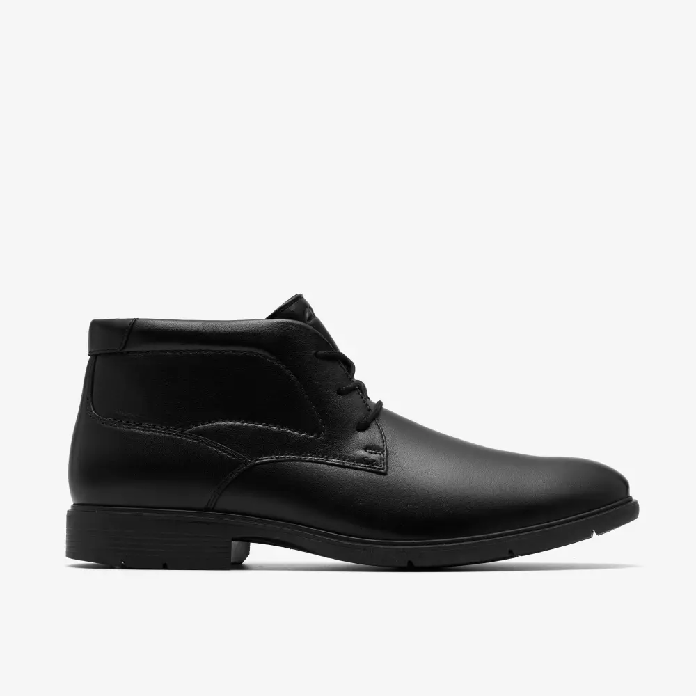 Mens Eldredge Mid Black Leather Ankle Boots online
