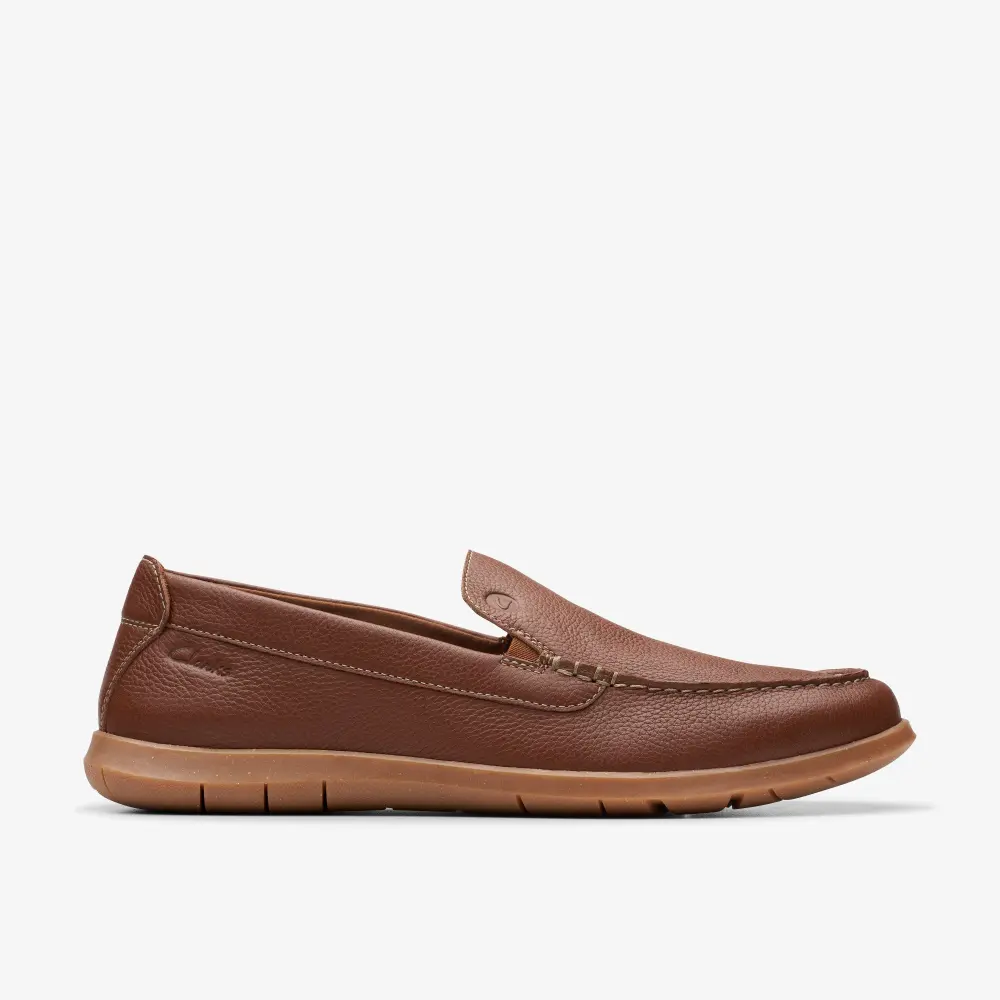 Mens Flexway Step Light Brown Leather Loafer Slip On Shoes online