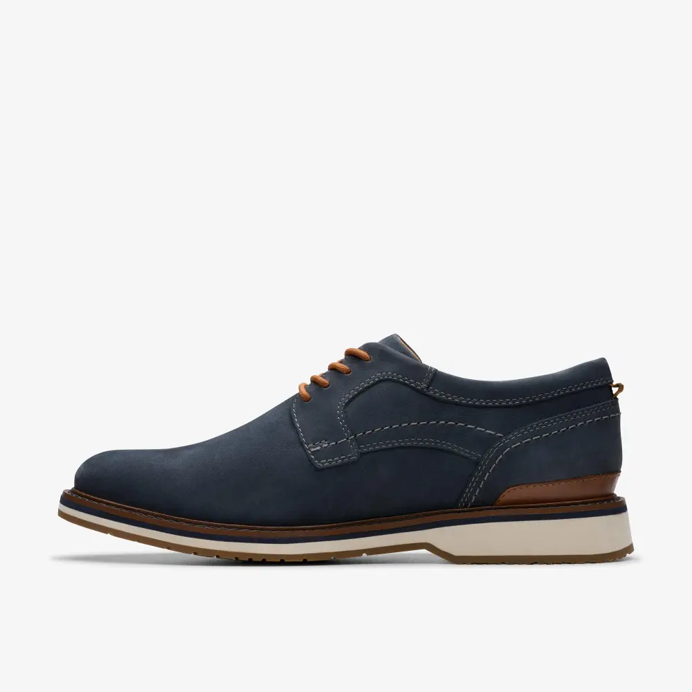 Men’s Monahan Plain Navy Nubuck Oxford Shoes Clarks online