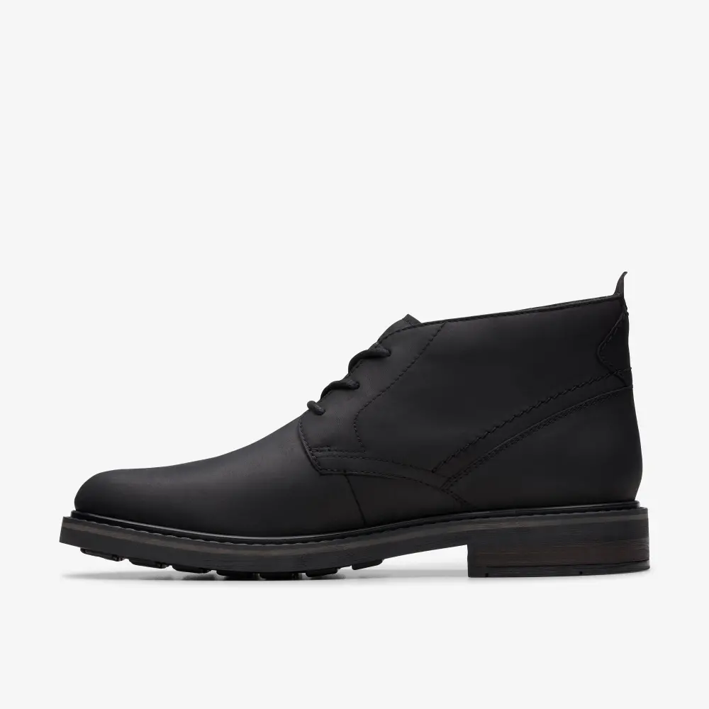Mens Newford Mid Black Leather Boots online