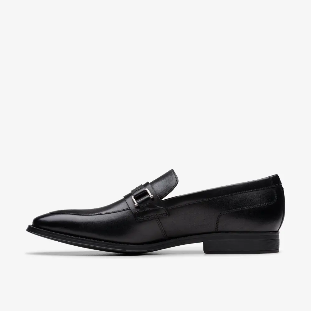 Mens Paulton Lo Black Leather Loafers online