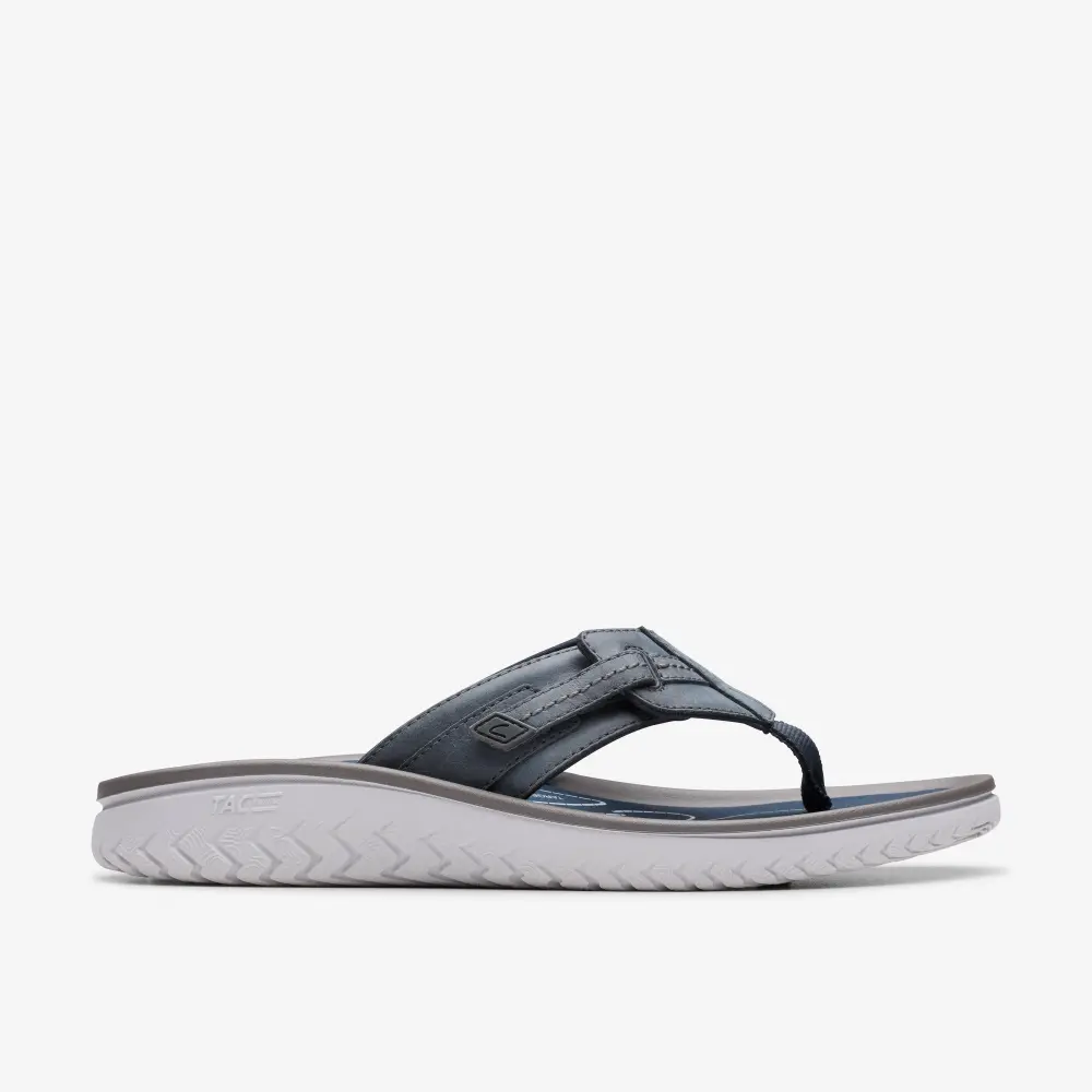 Mens Wesley Sun Navy Leather Flip Flop online