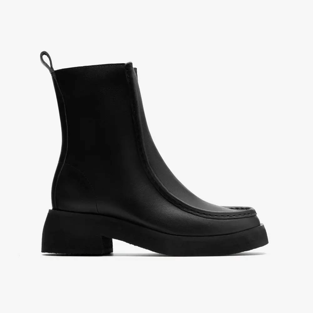 Womens Effery Zip Black Leather Boots online