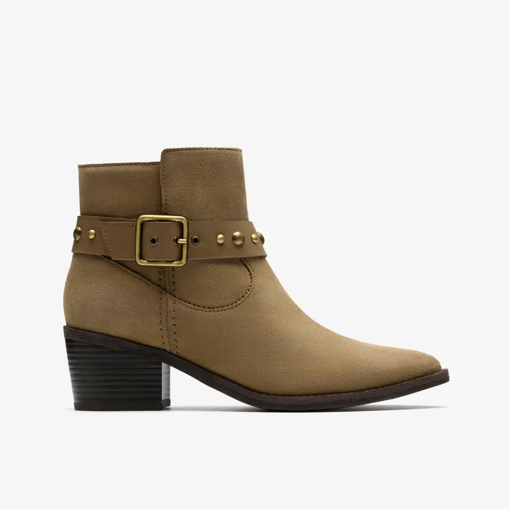 Womens Morzine Buckle Dark Sand Suede Ankle Boots online