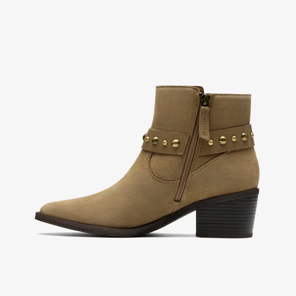 Womens Morzine Buckle Dark Sand Suede Ankle Boots online