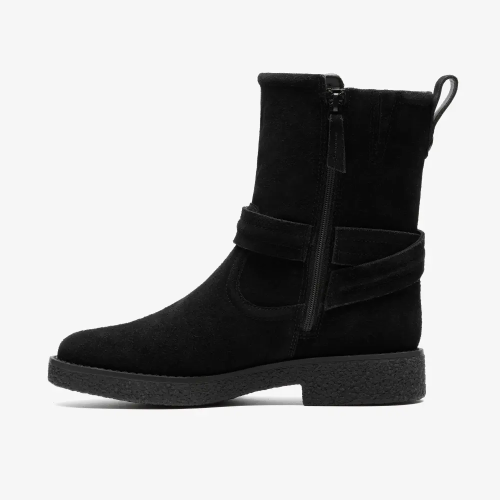 Womens Nella Mid Black Suede Mid Calf Boots online