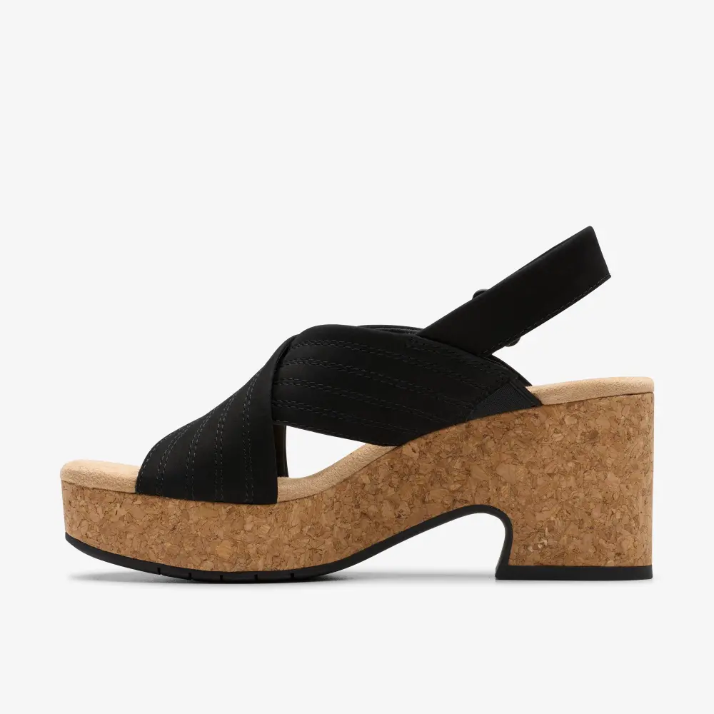 Womens Nerisa West Black Nubuck Wedges online