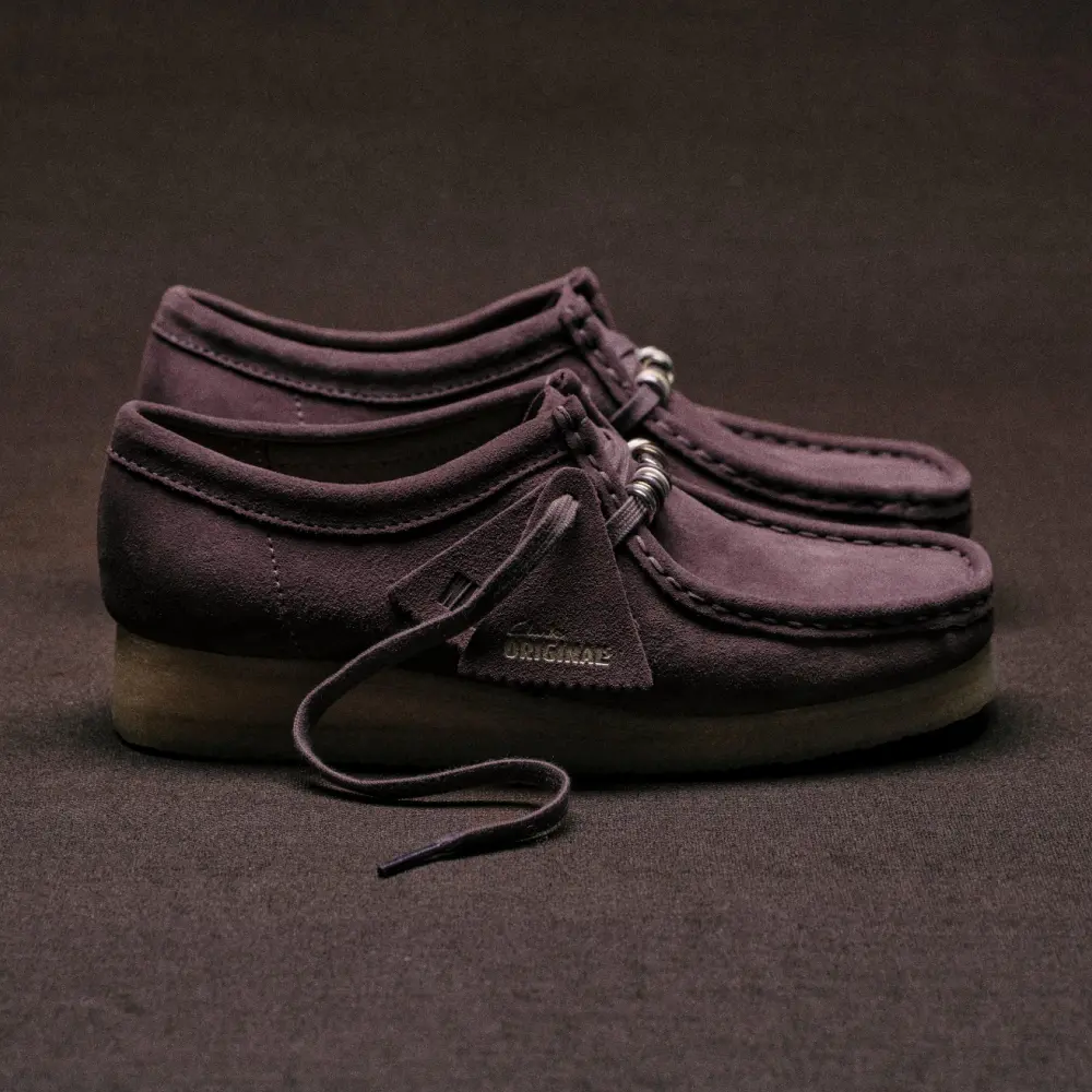 Womens Wallabee. Plum Suede Shoes online